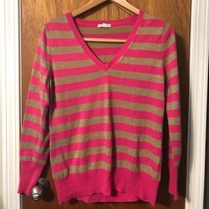 Pink & Gold Sparkle Stripe Sweater by NY & Co.
